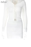 Fall Sexy Solid Furry Bandage 2 Two Piece Sets Fall Outfit For Women 2023 Long Sleeve Crop Hoodies And Skirt Sets