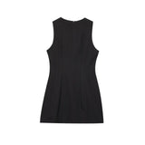 Summer New Women's Linen Fluffy Round Neckless Short