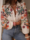 Women's 2025 Spring/Summer New Loose Long-Sleeved Digital Printed