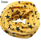 Autumn Winter Long Warm Star Print Children Scarf Snood Outdoor Neck Warmer O Ring Scarf For Kids Baby Cotton Ring