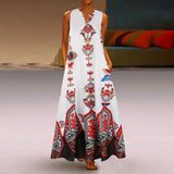 Floral Print Boho Casual Long Dress Summer Clothes For Women V-neck Sexy Off Shoulder Ladies Dresses Plus Size Maxi