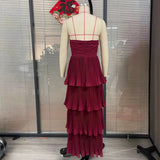 Women's New Breast-Laminated Folded Evening Dress