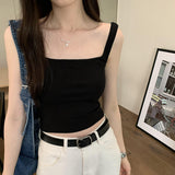 Solid Color U-Tie Vest Women's Summer New High-Waisted Thin Underwear Sleeveless Blouse-Outfit