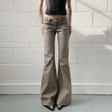 Retro Workwind Pocket Denim Micro-Tlaps Wash Water To Make Old Design Low-Rise Hottie Casual