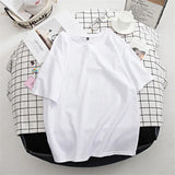 Basic Cotton T Shirt Women Summer New Oversized Solid Tees 7 Color Casual Loose Tshirt Korean O Neck Female