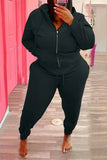 Casual Plus Size Beaded Mounth Long Sleeve Hoodies And Sweatpants 2 Piece Jogger