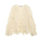 Homemade New Women's Classic Fashion Stylish Stacked Decorative Shirt