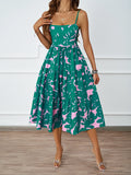 Summer New Women's Elegance Elegance Flora Flower Printed Medium-Long