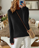 Sheintemu Autumn And Winter Long Sleeve Simple Solid Color Sweater