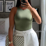 O Neck Summer Sleeveless Sexy Bodysuit Women 2020 Off Shoulder Body Tops Streetwear Casual White
