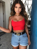 Sexy Bodycon Party Backless Spaghetti Straps Clubwear t shirt low neck drop