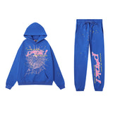 55555 Hip Hop Printed Letter Cobweb Hoodie Hoodie Couple Style Hoodie Trend-Outfit