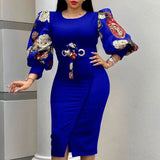 ladies dress plus size commuter plus size print European and American