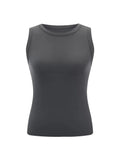 Women Casual Sleeveless Tank Summer Solid Color Slim Fit Pullovers Mini Vest Female Streetwear Base Tank Crop Tops-Outfit
