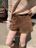 Xixi 13 Line 2025 Autumn White Standard Commute High Waist Thin Temperament Shorts Broad Leg Pants Women