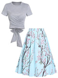 Mid-length Slimming Digital Printing Temperament Commute