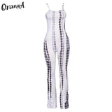 women sexy hollow out snake print sleeveless jumpsuits skinny stretchy fashion overalls workout fitness slim