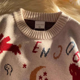 Christmas Sweater WOMEN Clothing Sweater Knitted Kawaii Clothes Coat Harajuku Cropped Jumper Pull Autumn Tops Korean