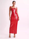 Women's Dress Glide Evening Dress Sexy Bare Back Sling Dress