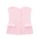 Satin Texture Spliced Tight Blouse 8881593 Fork Silk Satin Texture Spliced Skirt 2287595 Set-Outfit