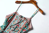 Spaghetti Strap Dress Bohemian New 2023 Sexy Loose Button Elegant Fashion Seaside Vacation Beach Party Dress 703-1-Outfit
