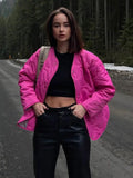Autumn Women Casual Jackets Fashion Solid Thin Warm Button Parkas Vintage Winter Ladies Oversized Outerwear Pocket