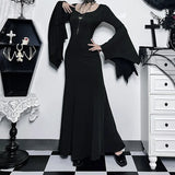 Spice Girls Fashion Temperament Slim Dress Summer New Bat Sleeve Fish Tail Dress-Outfit