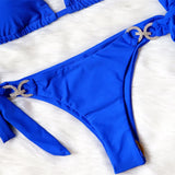 Toloer New Bikini Crystal Diamond Bikini Solid Color Strap Swimsuit High End Sexy Female Swimsuit