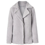 Women Faux Fur Coat Warm Soft Fur Outwear Plus Size Plush Overcoat Women's Jacket Casual Solid Winter