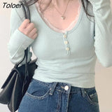Floral Lace Short Top White Knitted Slim Neck Style Basic Casual T Shirt Women Chic Vintage Full Sleeve Harajuku Tee
