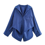 New Bat Sleeve Loose Striped Shirt