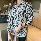zebra print ladies shirts Women's Blouses 2021 Spring Autumn Long Sleeve Shirts Tops Blusas