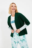 Trendyol With Color Block Mesh Detailed Knitwear Cardigan