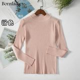Autumn Winter Basic Turtleneck Knitting Bottoming Warm Sweaters 2021 Women's Pullovers Solid Minimalist Cheap