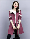 Spring Autumn Classic Long Trench Coat Women Casual Thin Windbreaker Female Overcoat Hooded Coat Female Slim Outwear
