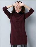 Winter Women Knit Sweater Pullover Clothes Solid Long Sleeve Turtleneck Sweater Warm Knit Bottoming Shirt Female Tops