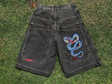 Denim Shorts Hip-Hop Pocket Baggy Denim Shorts Male Gothic Original-Outfit