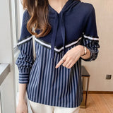 style women's Hoodies Fashion patchwork knitted pullovers Spring Autumn female Casual Hoodies Sweatshirts