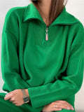Sweater Sets For Women 2 Piece Winter Fall Knit Pants Sets Polo Collar Suits Women Winter Set Sweater Tops And