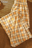 Waist Women Plaid Pants Summer Fashion Loose Wide Leg Pants Y2K Casual Female All Match Straight Trousers Korean