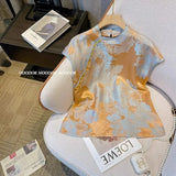 Chinese Women's Wear 2024 Spring And Summer Short-Sleeved Shirt Satin Shirt Acetic Acid Shirt Folk Style Cheongsam Dress Trend-Outfit