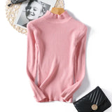 Autumer Winter Women Sweater Knitted Striped Solid Korean Fashion Pullover Slim Long Sleeve Blouse Knit Tops Pulls