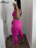 Summer Black Backless Jumpsuit Casual Club Outfits For Women RoseRed Off Shoulder Sleeveless Jumpsuit Stretchy
