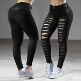 Women Skinny Slim High Waist Stretchy Woman Pants Bodycon Streetwear Hole Washed Denim Pencil Trousers