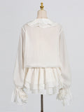 Sweet Dress Women's Spring 2025 New Flowers Spliced High-End Feeling With Lantern Sleeves Short