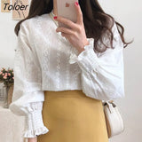 New Long Sleeve Women Shirts Blouses Korean Cotton Solid Women Blouse Casual Oversized White Shirt Tops Women Mujer