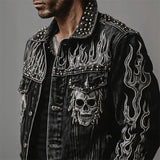 Trend 3D Digital Pattern Printing Fashion High Street Denim Jacket Men And