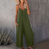 Fashion Women Sleeveless Straps Jumpsuits Baggy Pants Summer Loose Baggy Rompers Womens Jumpsuits Casual Long