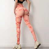 Gym Leggings Women Tie Dye Sports Push Up Pants High Waist Fitness Workout Pants Seamless Leggings Joggers Women