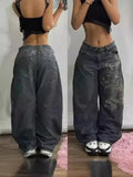 Sales Of New Loose Jeans Embroidered Hip Hop Casual Jeans High Street Men's High Waist Hip Hop-Outfit